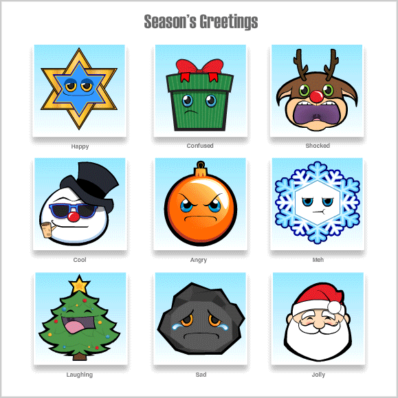 Emoticon Set: Season's Greetings