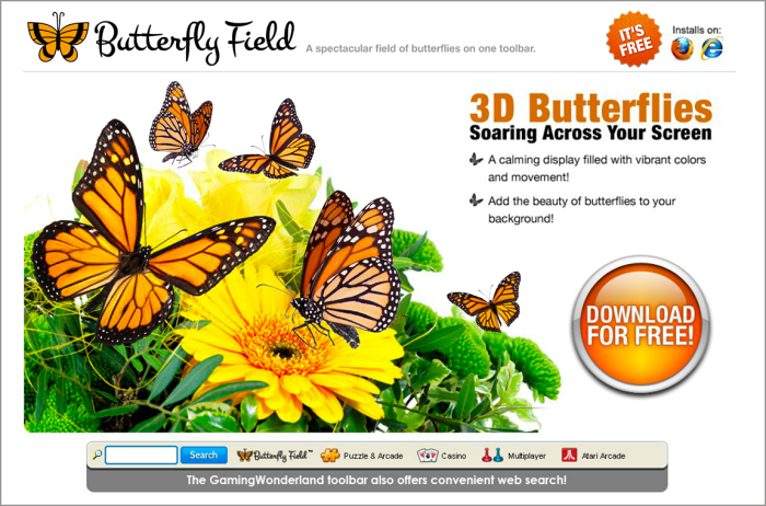 Butterfly Field: Landing Page
